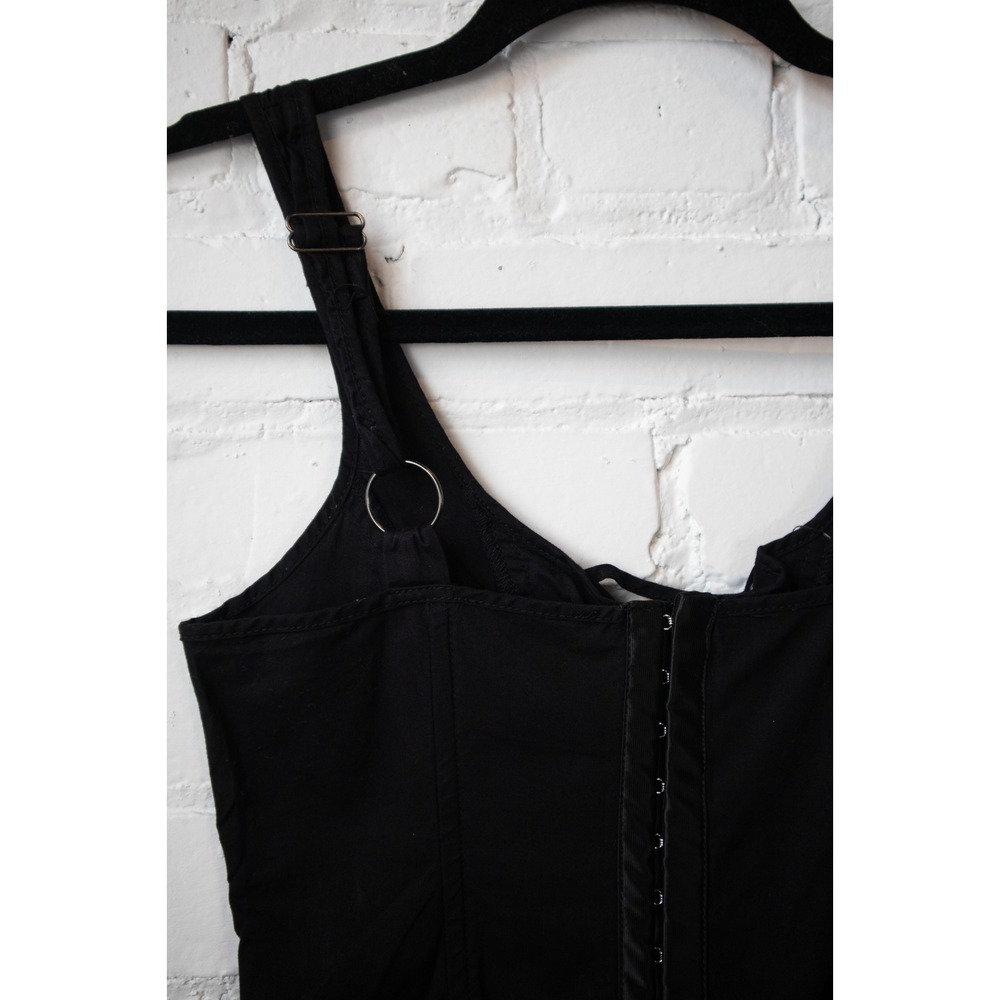 Hot Topic Black Lace Up Corset Top Hook and Eye Back Adjustable Straps Small - Picture 6 of 6